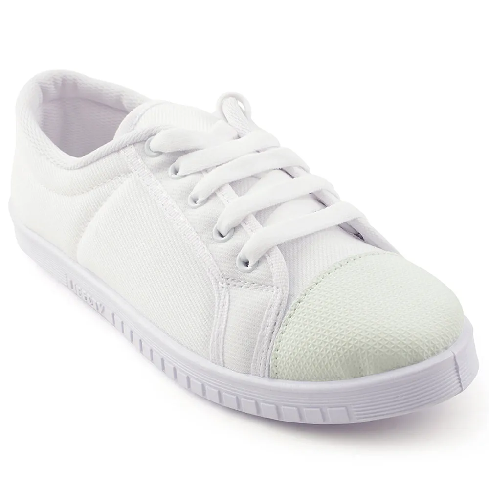 Prefect White Lacing PT School Shoes For Kids TENIS By Liberty