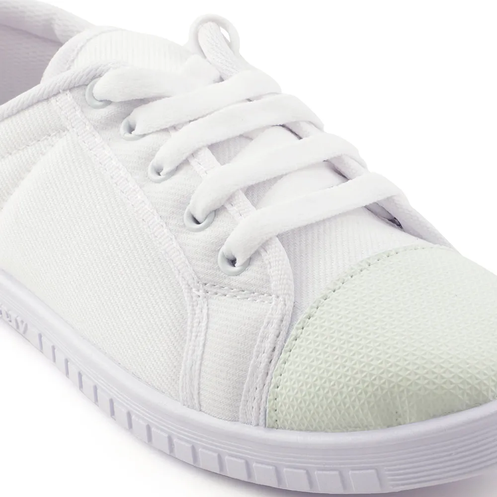 Prefect White Lacing PT School Shoes For Kids TENIS By Liberty