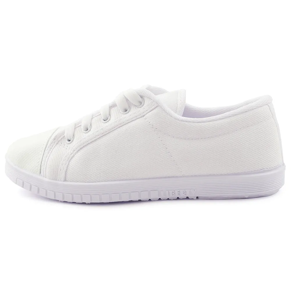 Prefect White Lacing PT School Shoes For Kids TENIS By Liberty