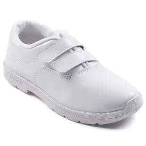 Prefect White Velcro Uniform School Shoes For Kids S/BOY-V By Liberty
