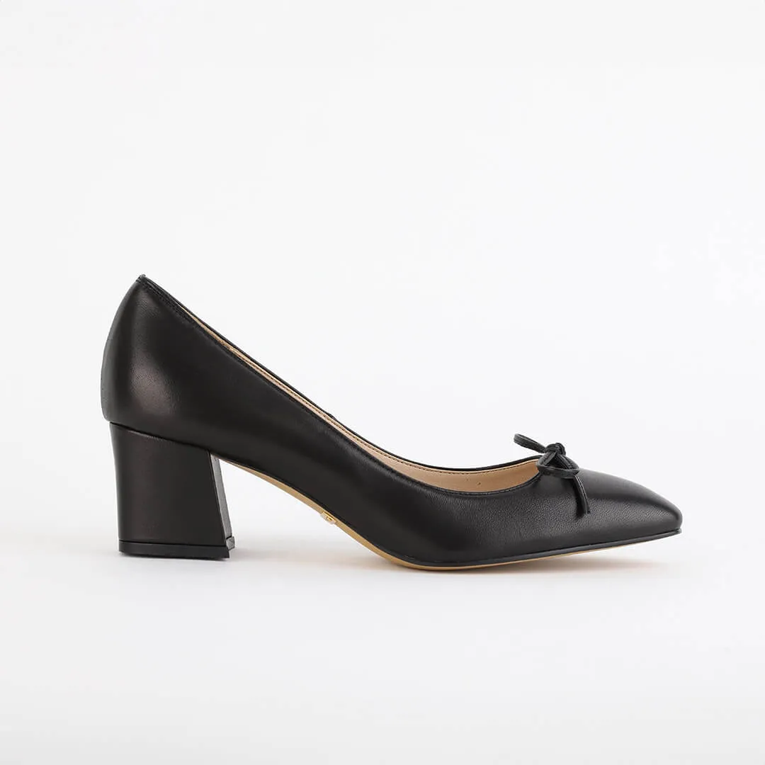 *UK size 2.5 - JANE LEATHER - yellow, 6cm heels