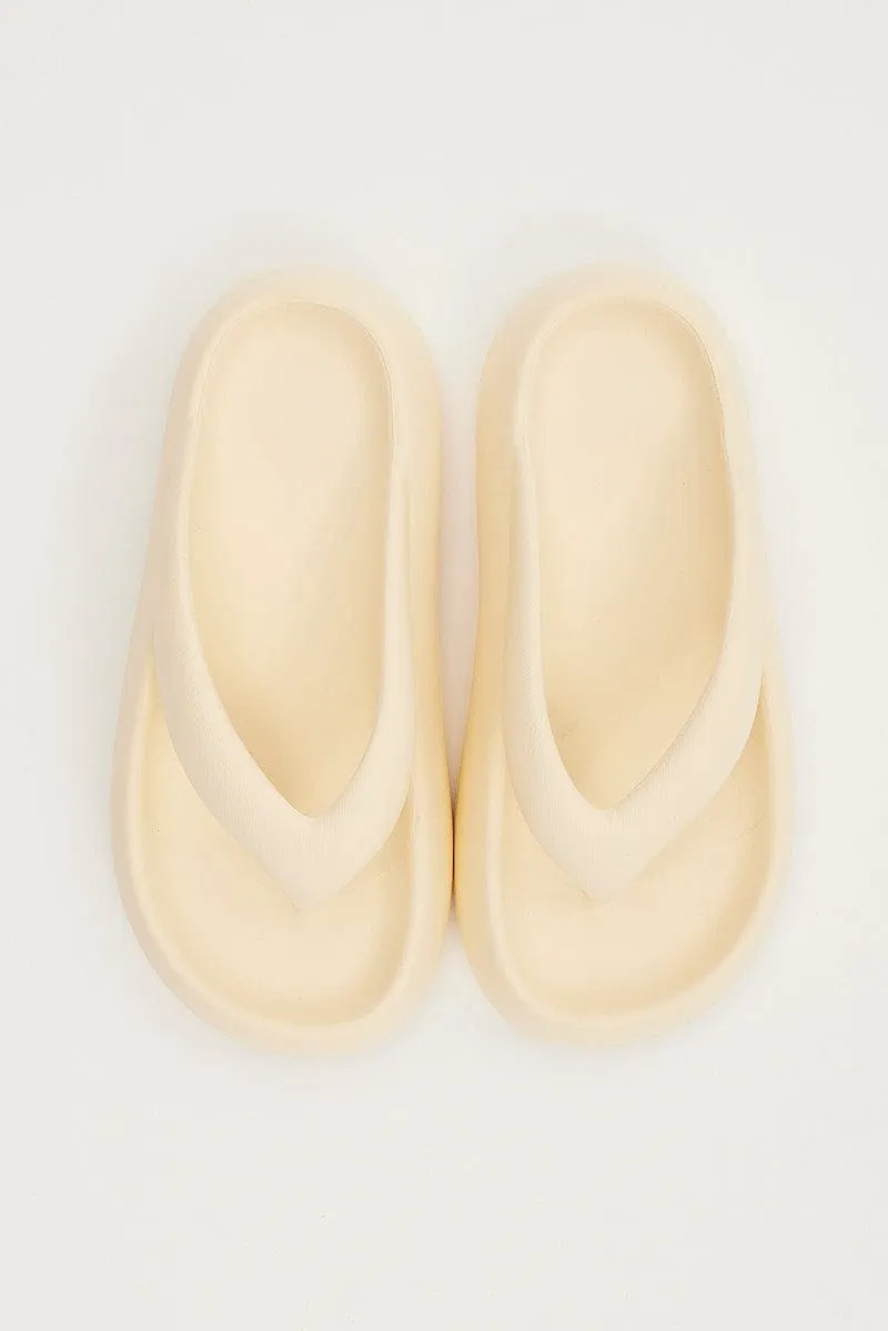 White Chunky Flat Slides