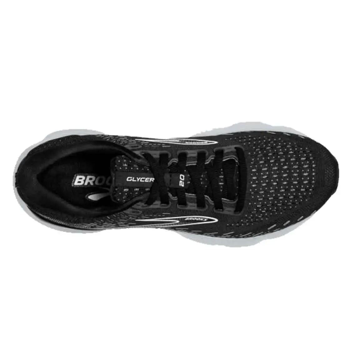 Womens Brooks Glycerin 20 (Wide) - Black / White