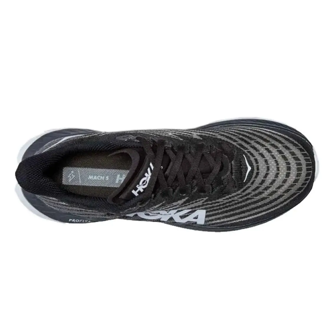 Womens HOKA Mach 5 (Wide) - Black / Castlerock