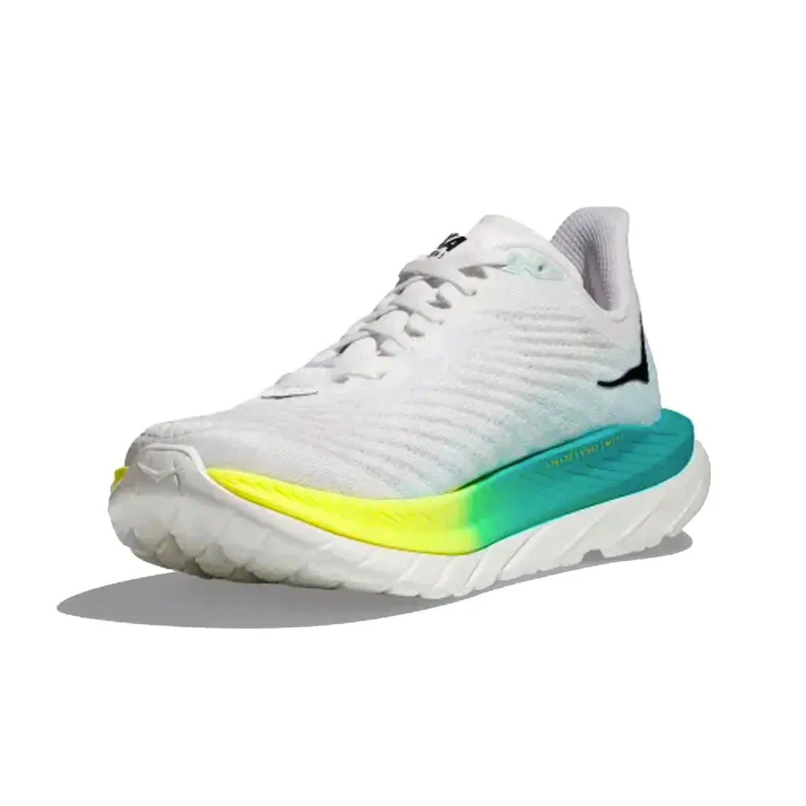 Womens HOKA Mach 5 (Wide) - White / Blue Glass